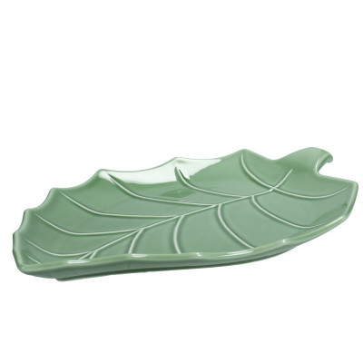  Brandani - Foglia - Vassoio grande a forma di foglia in porcellana - Colore: Verde - SKU: B51637 