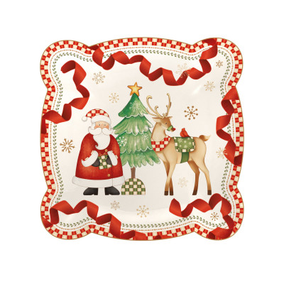  Brandani - Racconti - Vassoio quadrato in porcellana - Colore: Multicolore - SKU: B84797 