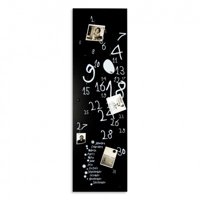 Design Object Lavagna magnetica verticale con magneti per foto e calendario "KROK 3" Colore: Nero