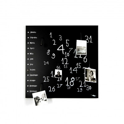 Design Object - Lavagna magnetica con calendario e componenti magnetici calamitati "KROK 1" - SKU: IT401