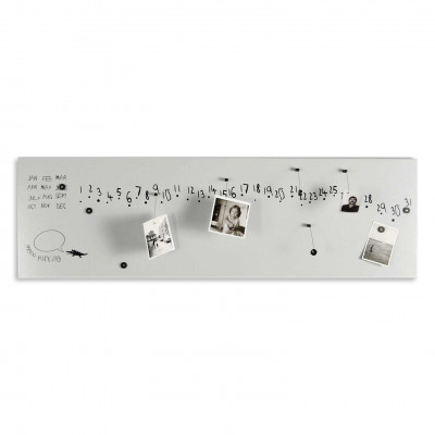 Design Object Lavagna magnetica con calendario con magneti inclusi per foto e appunti "KROK 2" Colore: Bianco