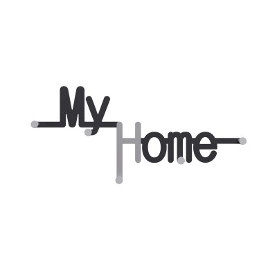 CalleaDesign - MyHome - Appendi abiti da parete in legno dal design moderno con scritta - Colore: Nero - SKU: 13-020-5