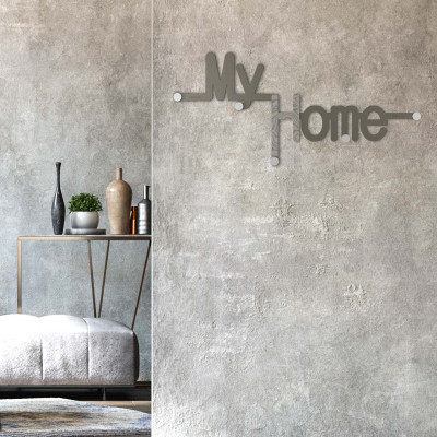  CalleaDesign - MyHome - Appendi abiti da parete in legno dal design moderno con scritta - SKU: 13-020 