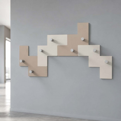 CalleaDesign - Clo Clo - Appendiabiti da ingresso di design in legno con 8 ganci - Colore: Caffelatte - SKU: 13-001-14