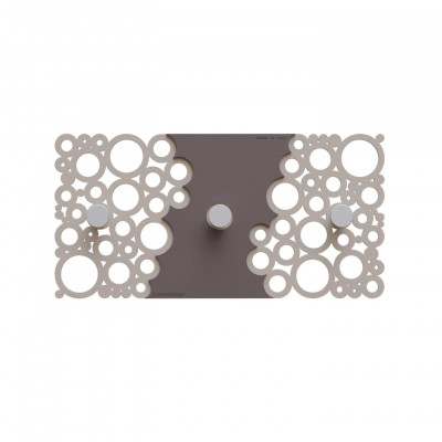 CalleaDesign - Bollicine - Appendiabiti da parete con pannello in legno e 3 pomelli dal design moderno - Colore: Tortora - SKU: 61-13-1-13