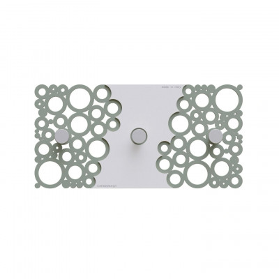CalleaDesign - Bollicine - Appendiabiti da parete con pannello in legno e 3 pomelli dal design moderno - Colore: Salvia - SKU: 61-13-1-56
