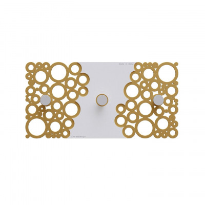 CalleaDesign - Bollicine - Appendiabiti da parete con pannello in legno e 3 pomelli dal design moderno - Colore: Oro - SKU: 61-13-1-60