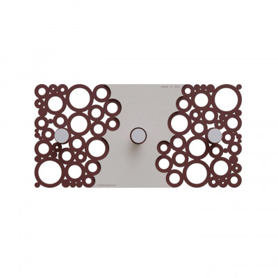 CalleaDesign - Bollicine - Appendiabiti da parete con pannello in legno e 3 pomelli dal design moderno - Colore: Marsala - SKU: 61-13-1-66