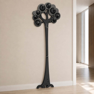 CalleaDesign - Albero - Appendiabiti da parete di design in legno a forma di albero con 8 ganci - Colore: Bianco - SKU: 13-004-1