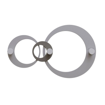 CalleaDesign - Hoops - Appendiabiti da parete moderno con pannello in legno e 3 pomelli - Colore: Alluminio - SKU: 13-028-2
