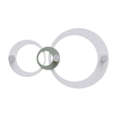 CalleaDesign - Hoops - Appendiabiti da parete moderno con pannello in legno e 3 pomelli - Colore: Salvia - SKU: 13-028-56