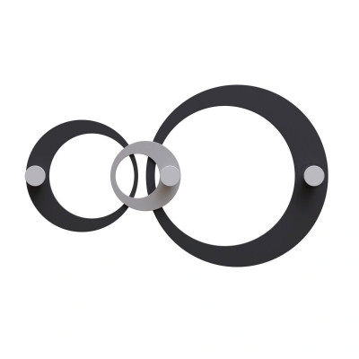 CalleaDesign - Hoops - Appendiabiti da parete moderno con pannello in legno e 3 pomelli - Colore: Nero - SKU: 13-028-5