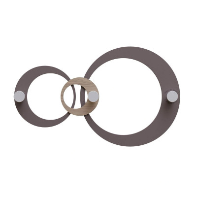 CalleaDesign - Hoops - Appendiabiti da parete moderno con pannello in legno e 3 pomelli - Colore: Noce Canaletto - SKU: 13-028-85