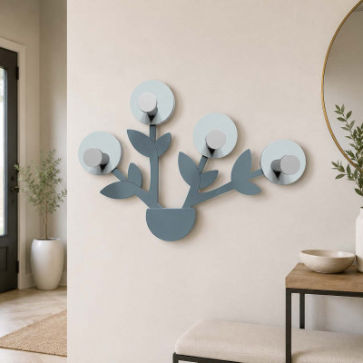 CalleaDesign - Francine - Appendiabiti per ingresso da parete in stile moderno a forma di vaso con fiori - Colore: Carta da Zucchero - SKU: 13-013-44