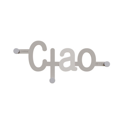 CalleaDesign - Ciao - Appendino da parete in legno dal design moderno con scritta - Colore: Tortora - SKU: 13-018-13