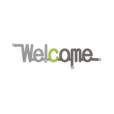 CalleaDesign - Welcome - Appendino da parete in legno dal design moderno con scritta - Colore: Verde Mela - SKU: 13-019-76