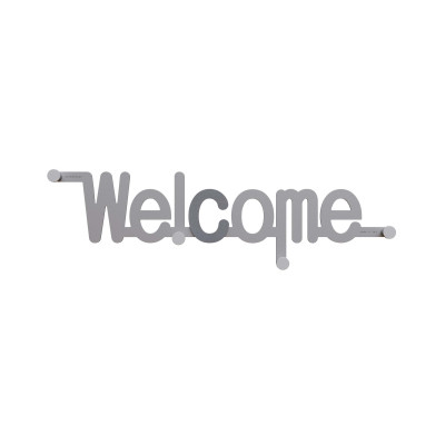 CalleaDesign - Welcome - Appendino da parete in legno dal design moderno con scritta - Colore: Radica Grigia - SKU: 13-019-84