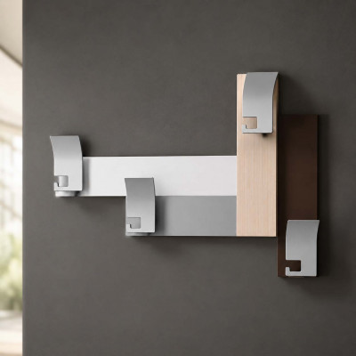 CalleaDesign - CoatRack - Attaccapanni da parete originale moderno in legno con 4 ganci - Colore: Rovere Decapè - SKU: 58-13-3-81