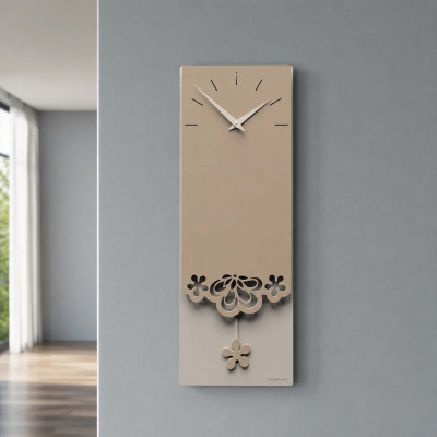 CalleaDesign Merletto Orologio a pendolo da parete Colore: Caffelatte