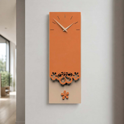 CalleaDesign Merletto Orologio a pendolo da parete Colore: Terracotta