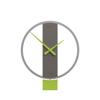 CalleaDesign - Kurt - Orologio a pendolo in legno dal design moderno per cucina o soggiorno - Colore: Verde Mela - SKU: 11-011-76