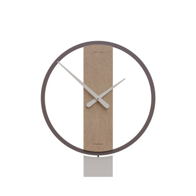 CalleaDesign - Kurt - Orologio a pendolo in legno dal design moderno per cucina o soggiorno - Colore: Radica di Noce - SKU: 11-011-88