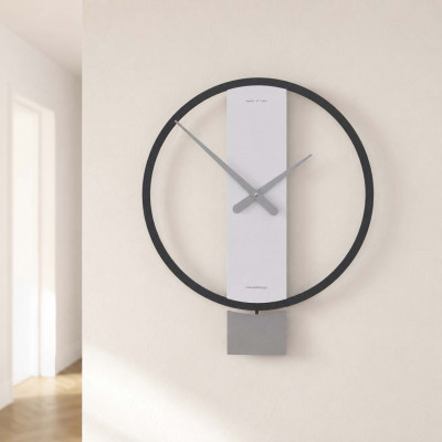 CalleaDesign Kurt Orologio a pendolo in legno dal design moderno per cucina o soggiorno Colore: Bianco