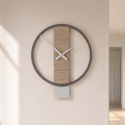 CalleaDesign Kurt Orologio a pendolo in legno dal design moderno per cucina o soggiorno Colore: Noce Canaletto