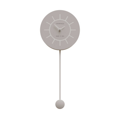 CalleaDesign - Philip - Orologio da parete a pendolo in legno dal design moderno - Colore: Tortora - SKU: 11-007-13