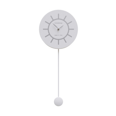 CalleaDesign - Philip - Orologio da parete a pendolo in legno dal design moderno - Colore: Bianco - SKU: 11-007-1