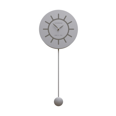 CalleaDesign - Philip - Orologio da parete a pendolo in legno dal design moderno - Colore: Alluminio - SKU: 11-007-2