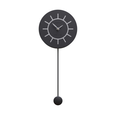 CalleaDesign - Philip - Orologio da parete a pendolo in legno dal design moderno - Colore: Nero - SKU: 11-007-5