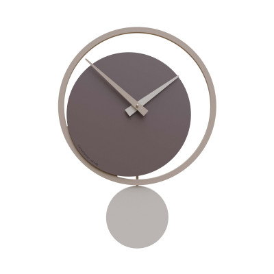CalleaDesign - Eclipse - Orologio da parete a pendolo in legno dal design moderno - Colore: Cioccolato - SKU: 11-010-69