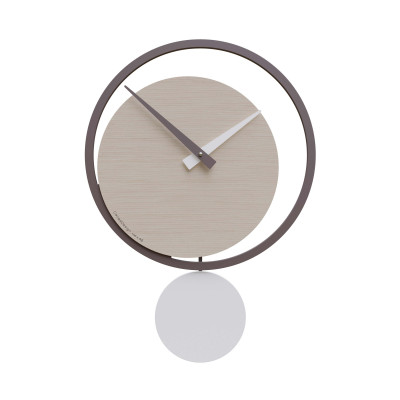 CalleaDesign - Eclipse - Orologio da parete a pendolo in legno dal design moderno - Colore: Rovere Decapè - SKU: 11-010-81