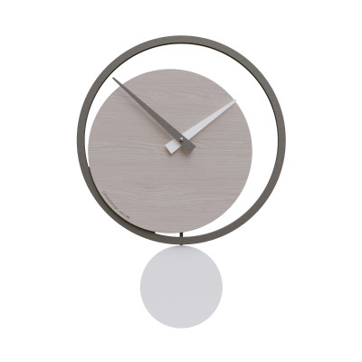 CalleaDesign - Eclipse - Orologio da parete a pendolo in legno dal design moderno - Colore: Rovere Breeze - SKU: 11-010-83