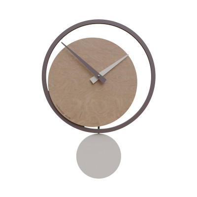 CalleaDesign - Eclipse - Orologio da parete a pendolo in legno dal design moderno - Colore: Radica di Noce - SKU: 11-010-88
