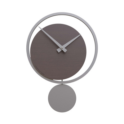 CalleaDesign - Eclipse - Orologio da parete a pendolo in legno dal design moderno - Colore: Rovere Wengè - SKU: 11-010-89