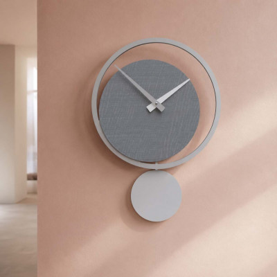 CalleaDesign Eclipse Orologio da parete a pendolo in legno dal design moderno Colore: Grigio
