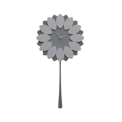 CalleaDesign - Flip - Orologio da parete a pendolo in legno dal design moderno ed elegante - Colore: Radica Grigia - SKU: 11-009-84