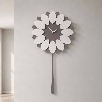 CalleaDesign Flip Orologio da parete a pendolo in legno dal design moderno ed elegante Colore: Rovere Wengè