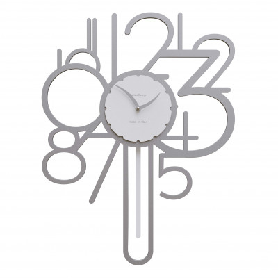 CalleaDesign - Joseph - Orologio da parete a pendolo in legno dal design moderno ed elegante - Colore: Alluminio - SKU: 11-002-2