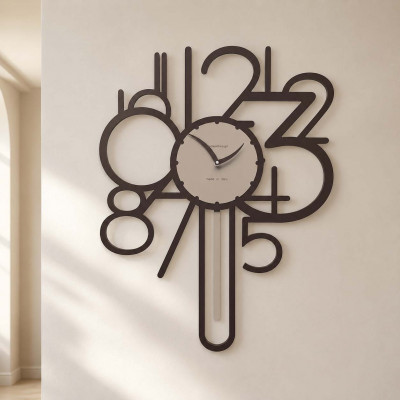 CalleaDesign Joseph Orologio da parete a pendolo in legno dal design moderno ed elegante Colore: Cioccolato