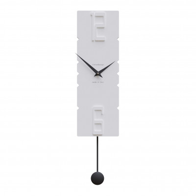 CalleaDesign - Rock - Orologio da parete a pendolo in legno dal design moderno ed elegante - Colore: Bianco - SKU: 11-006-1