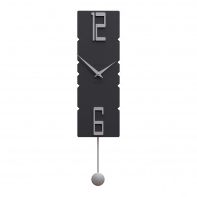 CalleaDesign - Rock - Orologio da parete a pendolo in legno dal design moderno ed elegante - Colore: Nero - SKU: 11-006-5