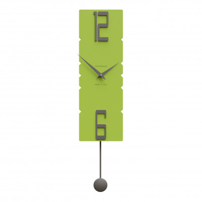 CalleaDesign - Rock - Orologio da parete a pendolo in legno dal design moderno ed elegante - Colore: Verde Mela - SKU: 11-006-76