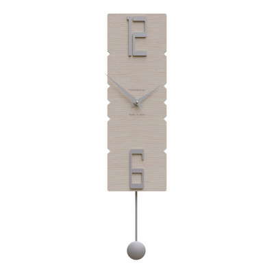 CalleaDesign - Rock - Orologio da parete a pendolo in legno dal design moderno ed elegante - Colore: Rovere Sbiancato - SKU: 11-006-81
