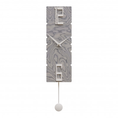 CalleaDesign - Rock - Orologio da parete a pendolo in legno dal design moderno ed elegante - Colore: Grigio Sottsass - SKU: 11-006-82