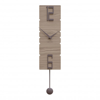 CalleaDesign - Rock - Orologio da parete a pendolo in legno dal design moderno ed elegante - Colore: Noce Canaletto - SKU: 11-006-85