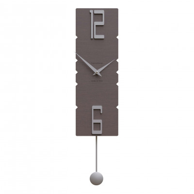 CalleaDesign - Rock - Orologio da parete a pendolo in legno dal design moderno ed elegante - Colore: Rovere Wengè - SKU: 11-006-89