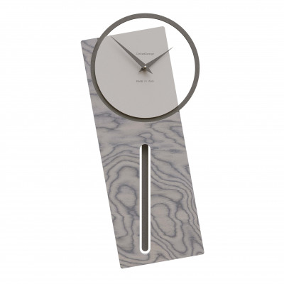CalleaDesign - Sherlock - Orologio da parete a pendolo in legno dal design moderno ed elegante - Colore: Grigio Sottsass - SKU: 11-005-82